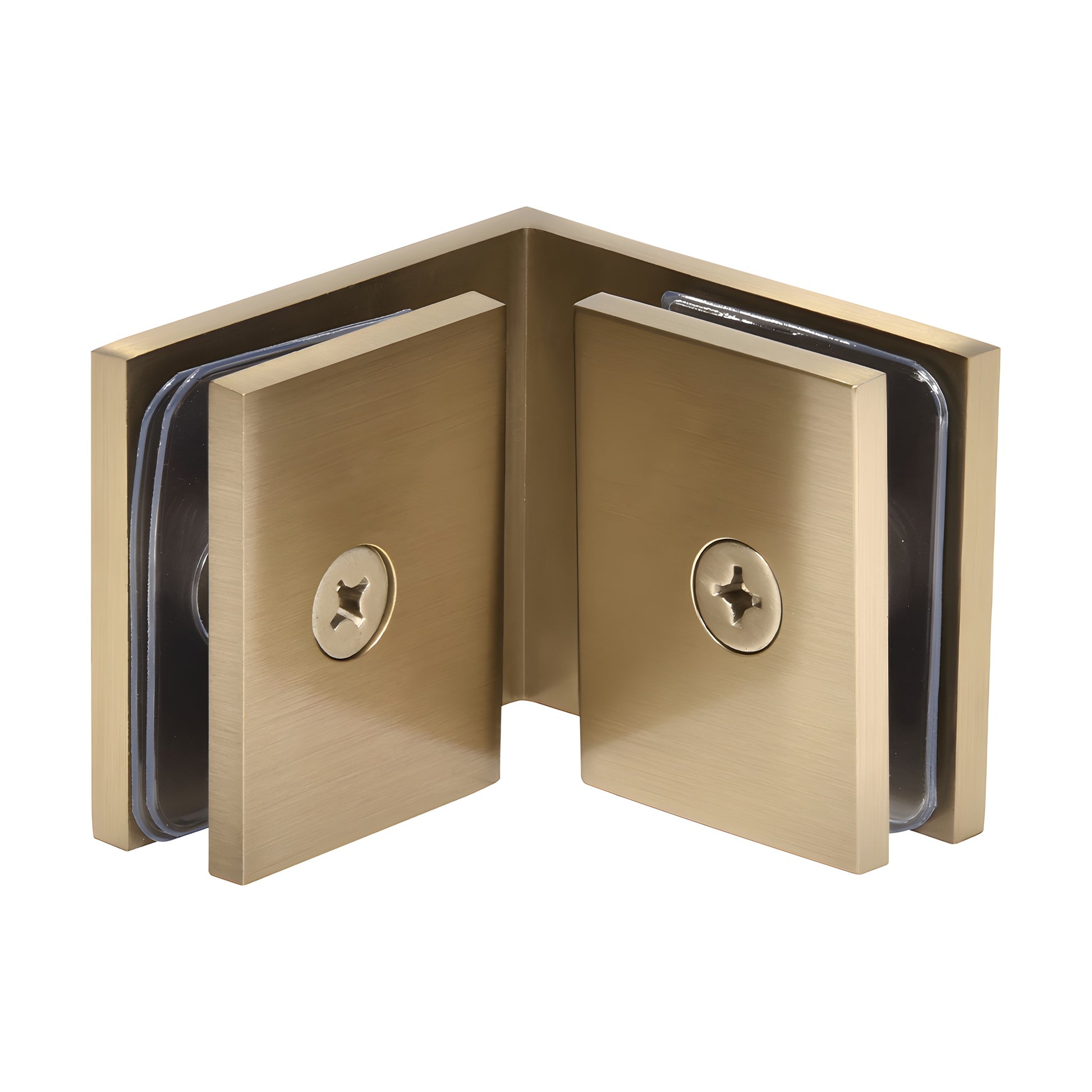 Squared 90 solid brass glass-to-glass corner clamp, antique bronze finish (SGC90BBRZ)