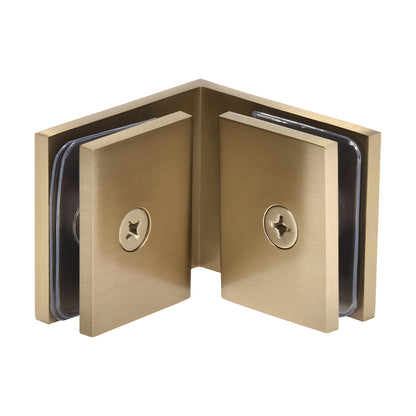 Squared 90 solid brass glass-to-glass corner clamp, antique bronze finish (SGC90BBRZ)