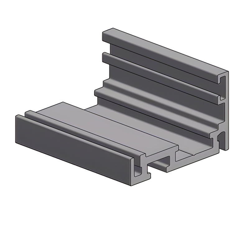 Satin anodized aluminum Fallbrook XL slim floating door frame extrusion for insulating glass, SKU FXFRMD6SA.