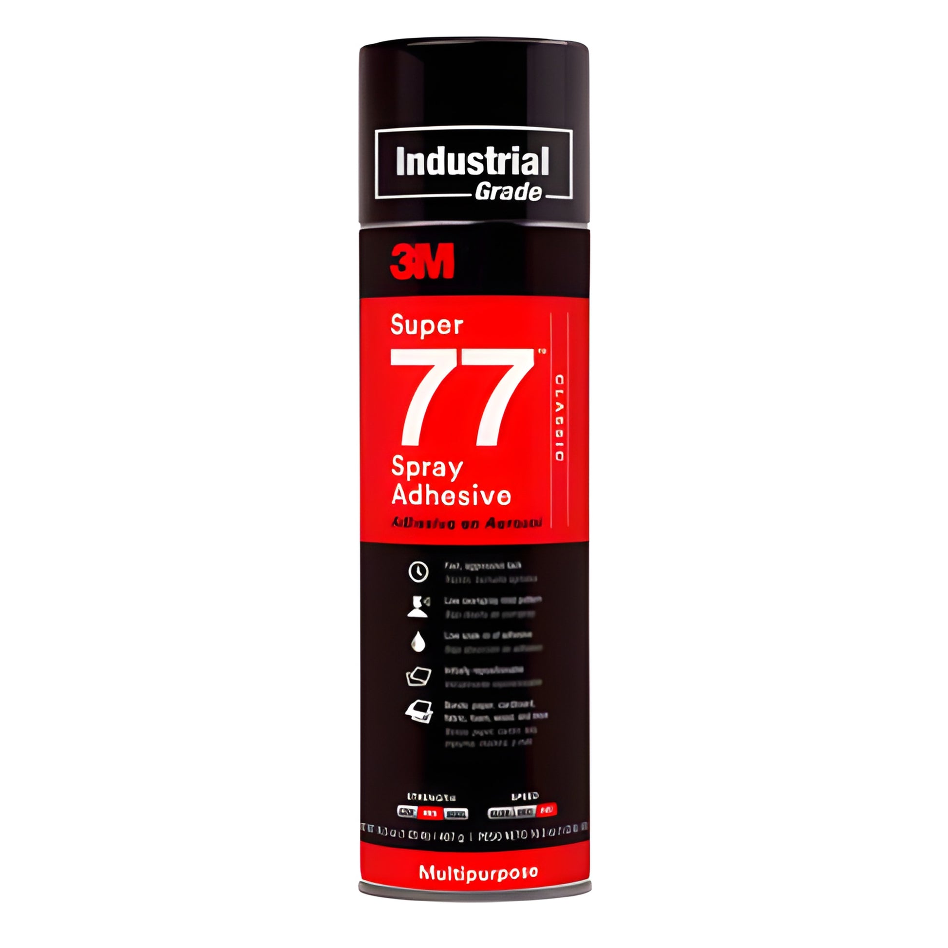 3M Super 77 spray adhesive can, 16.75 oz industrial-grade aerosol (SKU 3M97956)