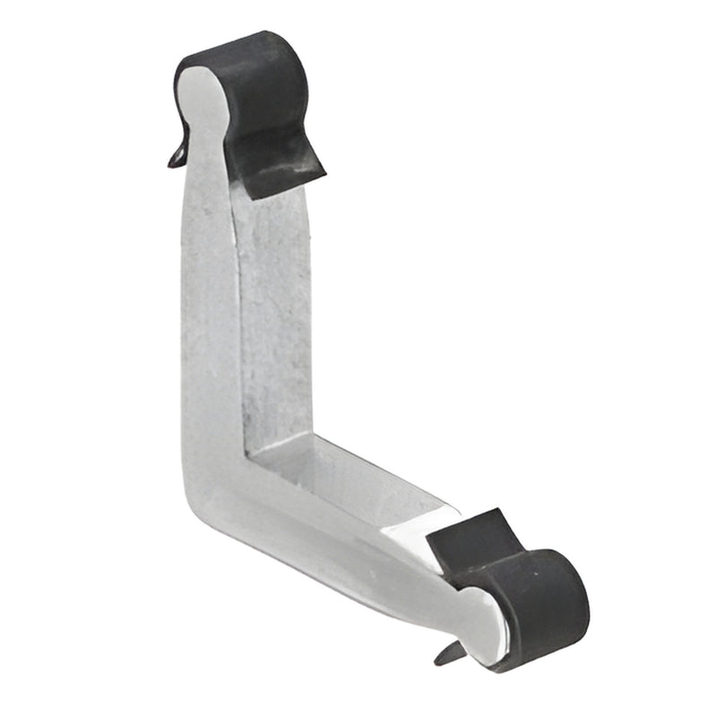 Diecast mill-finish triple-track window corner PL15052 for 5/16" (7.9 mm) F2637 frames, with black rubber pads