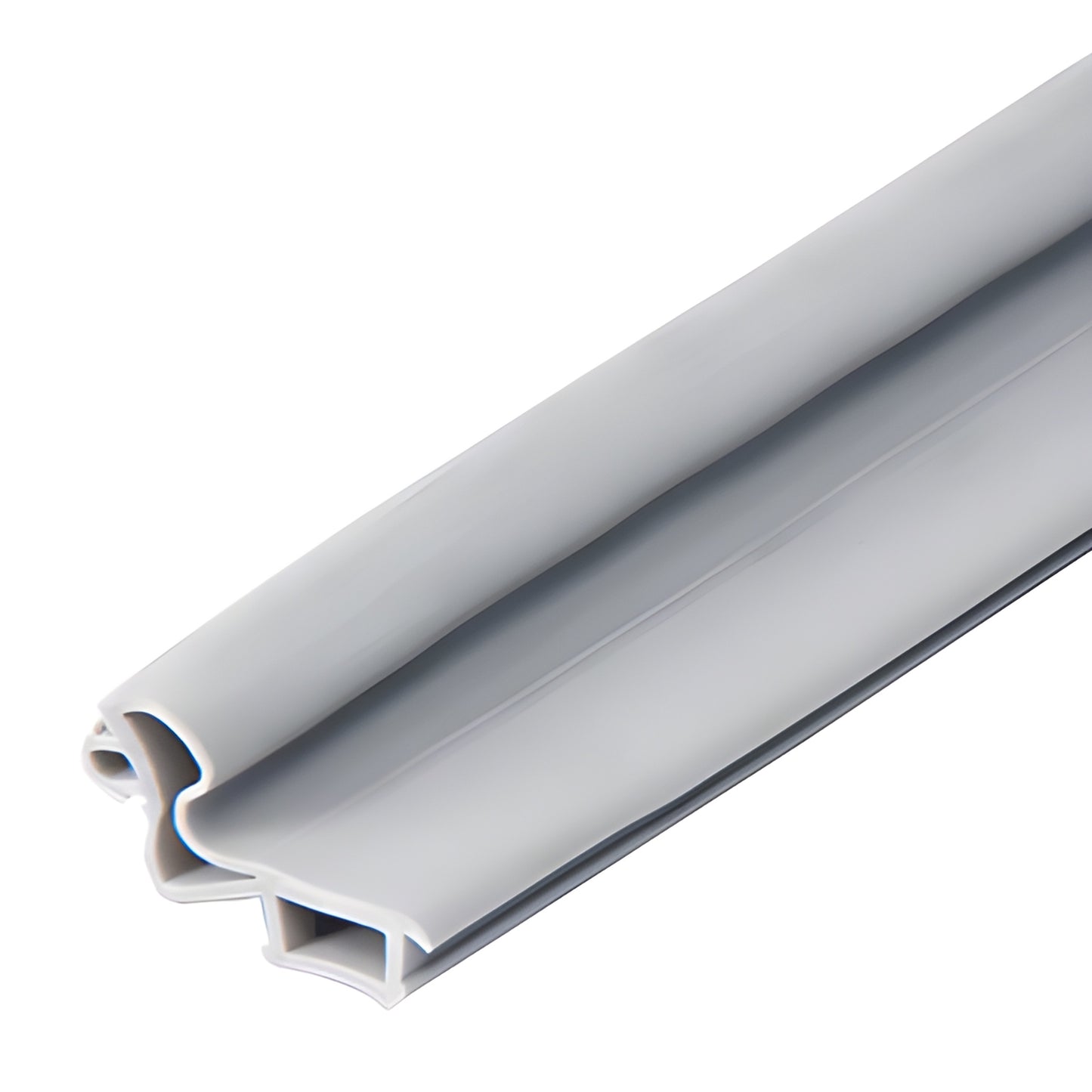 Gray EPDM Fallbrook door jamb gasket profile for 8-10 mm glass, close-up - SKU FDJGR25