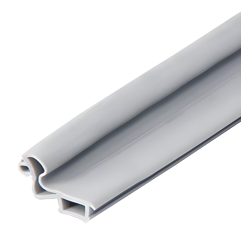 Gray EPDM Fallbrook door jamb gasket profile for 8-10 mm glass, close-up - SKU FDJGR25