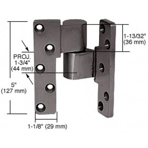 CRL Dark Bronze 3/4" Offset Intermediate Right Hand Pivot for secure door installation.
