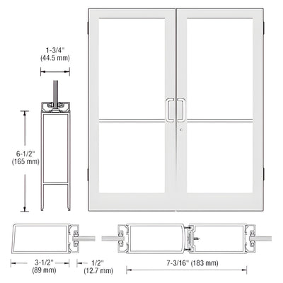 CRL-U.S. Series 400 White KYNAR® Pair Butt-Hinged Aluminum Entry Doors