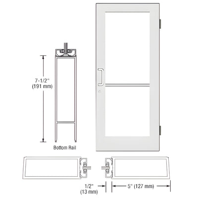 CRL-U.S. Aluminum White Kynar 550 Wide-Stile Entry Door Closer-Prep