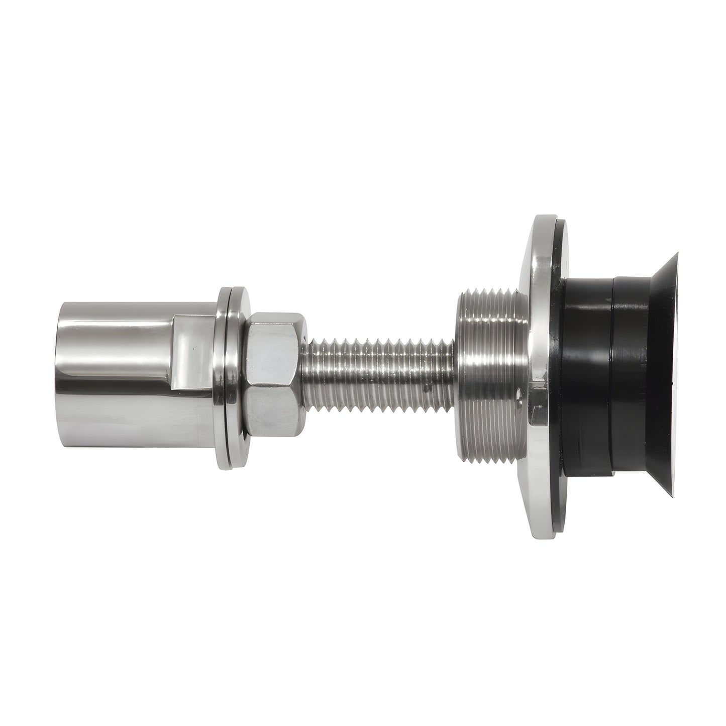 HRF14PS stainless steel rigid head glass attachment, polished 316 SS, for 12-27mm tempered glass, low-profile all-glass look