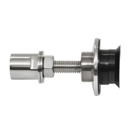 HRF14PS stainless steel rigid head glass attachment, polished 316 SS, for 12-27mm tempered glass, low-profile all-glass look