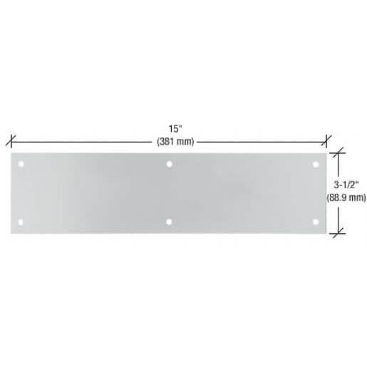 CRL Satin Aluminum 3-1/2" x 15" Push Plate for Doors - Durable and Stylish Finish