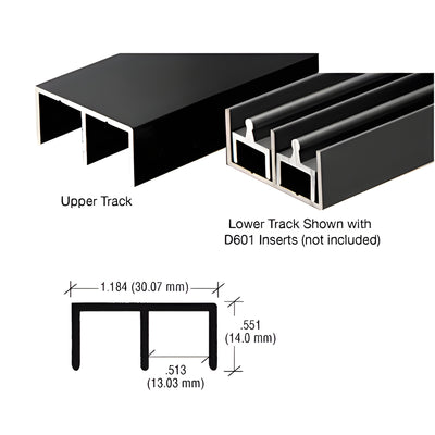 CRL Flat Black Aluminum Upper/Lower Channel Track - Standard