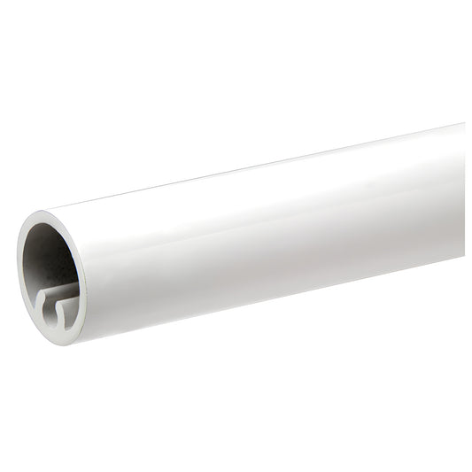 PKTR241W sky white 3/4" aluminum round picket extrusion, hollow tube with internal picket slot, 241 in.