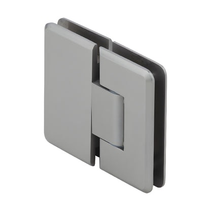 Brushed-nickel adjustable glass-to-glass shower hinge (Cologne series) for 10-12mm glass, self-centering
