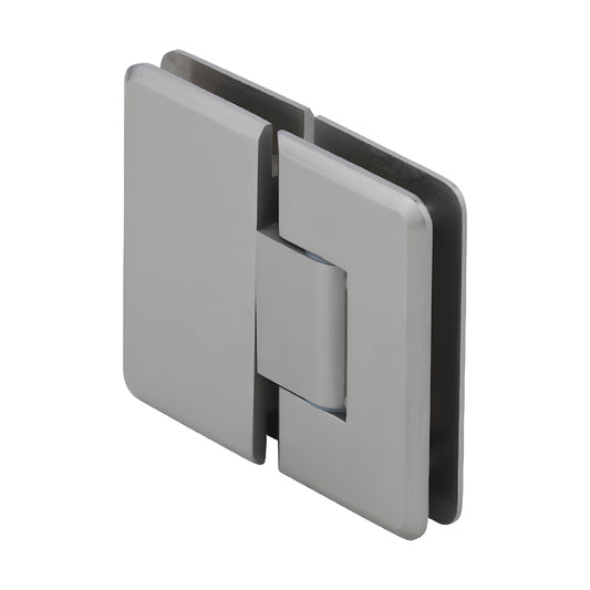 Brushed-nickel adjustable glass-to-glass shower hinge (Cologne series) for 10-12mm glass, self-centering