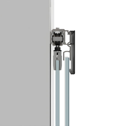 CRL701MBL matte black heavy duty wall mounted single sliding glass door kit with sidelite and 118" track.