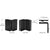 CRL Geneva Matte Black Glass-to-Glass Bracket for Shower Doors