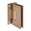 Dark brushed-bronze adjustable Vienna shower door hinge with full back plate, brass, for 3/8-1/2" glass
