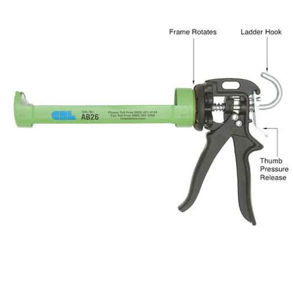 CRL 26:1 Ratio Strap Frame Caulking Gun with Ergonomic Grip for Precision Sealing