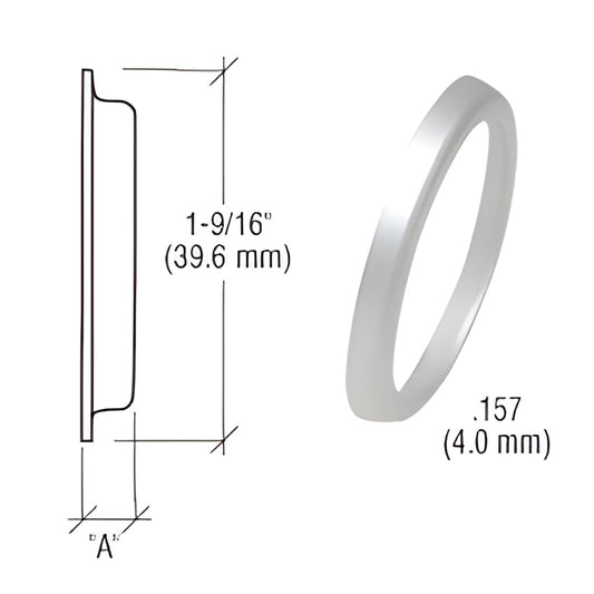 Aluminum flared cylinder ring DL2175AA, 1-9/16" (40 mm) diameter, 0.157" (4 mm) thick.