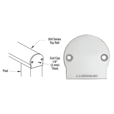 CRL 300 Series Silver Metallic Decorative End Cap - Replacement Part