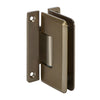 Brushed-bronze solid brass adjustable shower door hinge for 3/8-1/2" glass, wall-mount (SKU C0L337BBRZ)