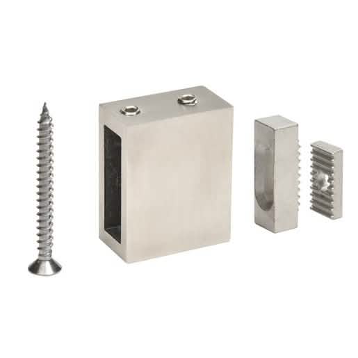 "CRL Brushed Stainless Adjustable Track Holder Fitting for Wall, 2-Pack - Durable & Stylis