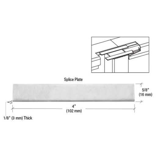 "CRL Top Cap Splice Plate: Durable connector for glass railing systems, easy installation.