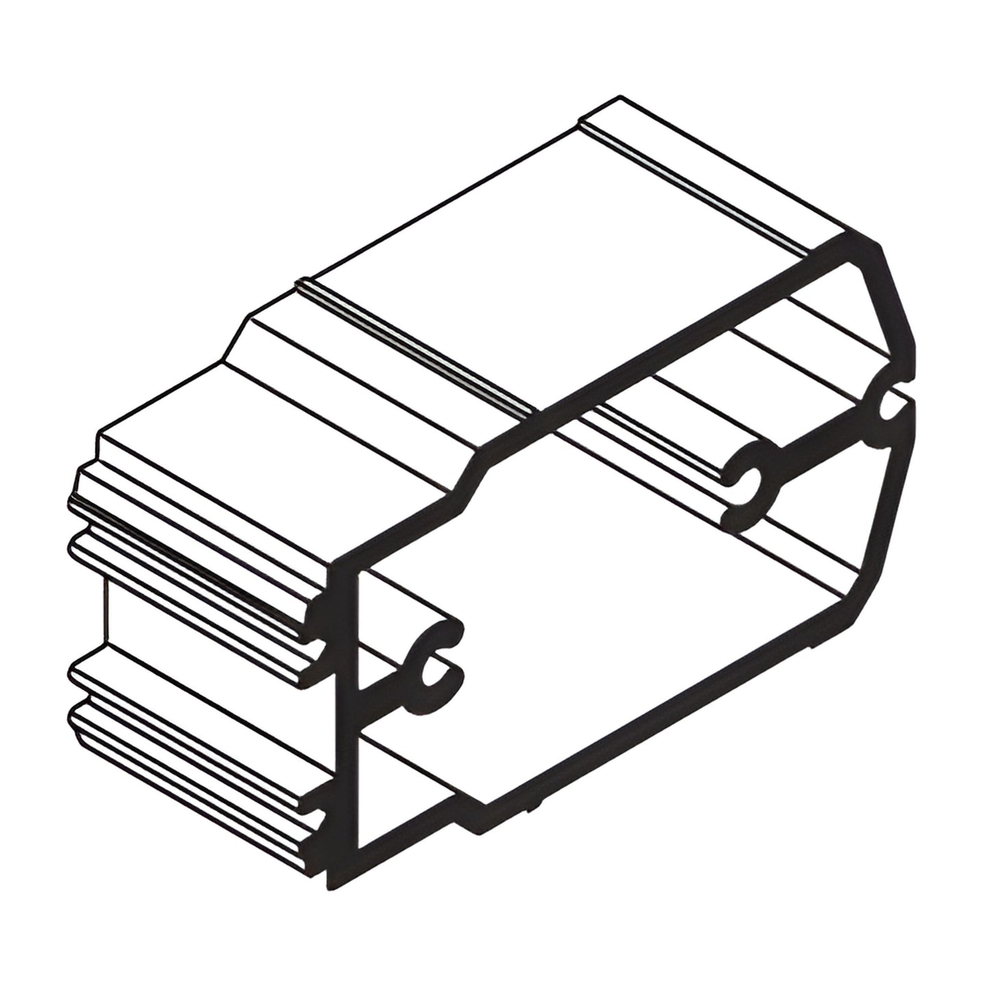 Extruded aluminum profile cross section, mill finish (SKU AP69599)