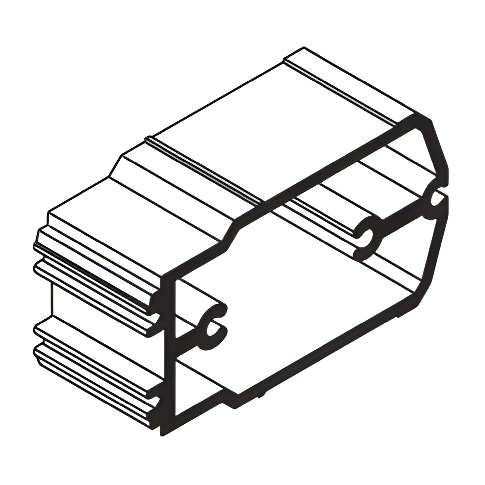 Extruded aluminum profile cross section, mill finish (SKU AP69599)