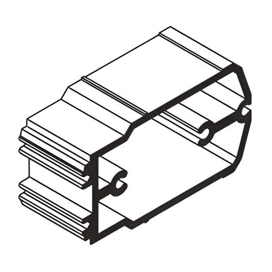 Extruded aluminum profile cross section, mill finish (SKU AP69599)