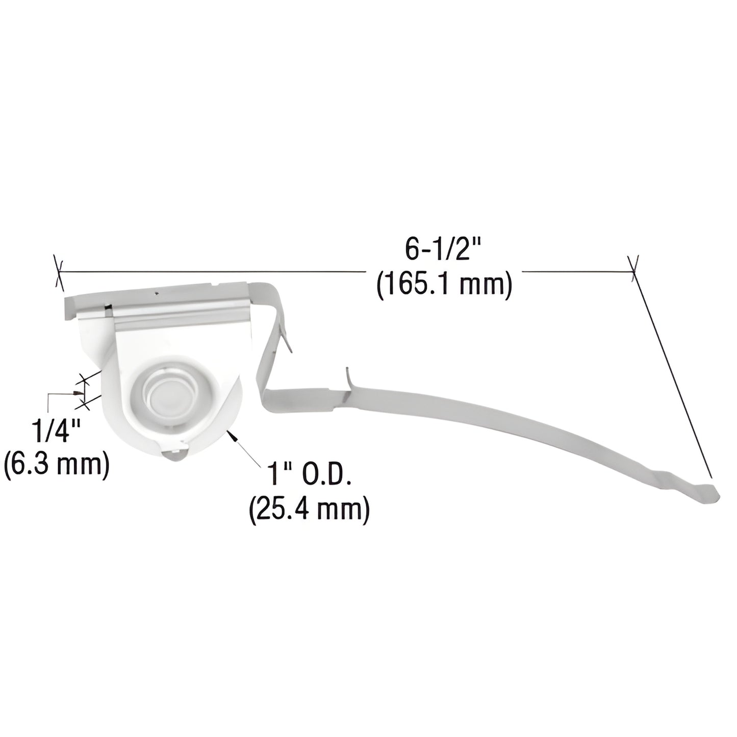 CRL B745 6-1/2" steel tension spring roller with 1" concave nylon wheel for Andersen sliding screens.
