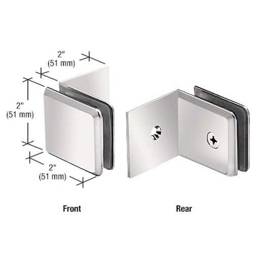 Polished Nickel Fixed Panel Beveled Clamp with Large Leg for Secure Glass Installations