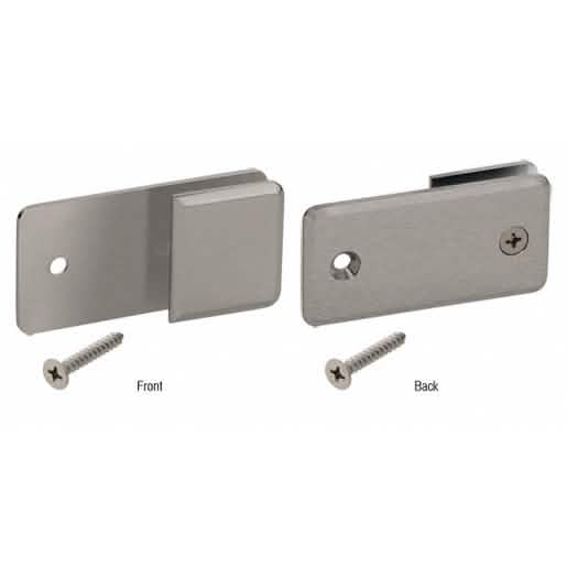 CRL Brushed Nickel 'Y' Inline Beveled Glass Clamp for secure, stylish glass installations.