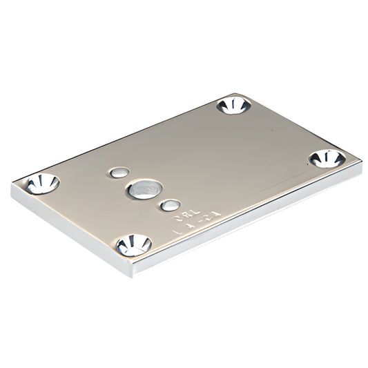 CRL D693BA 2 3 in rectangular aluminum base plate, brite anodized finish with four countersunk screw holes