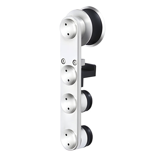 LS500PS polished stainless steel anti-lift top roller assembly for sliding glass doors, multi-wheel bracket with 1/8" vertica