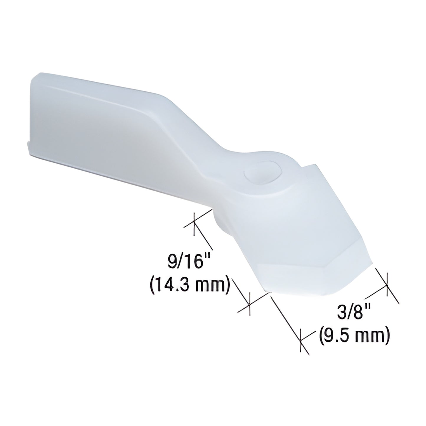 White plastic angled swivel clip (SKU L5851), 9/16" x 3/8", turn-button screen/storm clip, pack of 8.