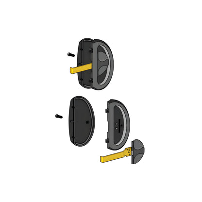 CRL A255 black plastic mortise latch and pull assembly with steel latch and strike for hat section doors.
