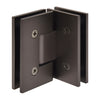 V1E092 Vienna 90 square-edge shower hinge, matte gunmetal brass, for 3/8-1/2 tempered glass (heavy-duty)