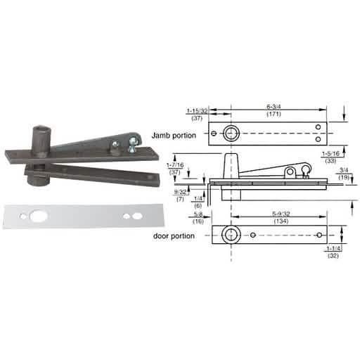 Rixson® Center-Hung Top Pivot, Polished Chrome Cover Plate - Durable Door Hardware
