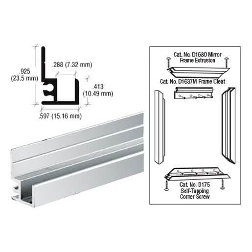Brite Anodized Mirror Frame Extrusion - DIY Customizable, Sleek Finish, Durable Design