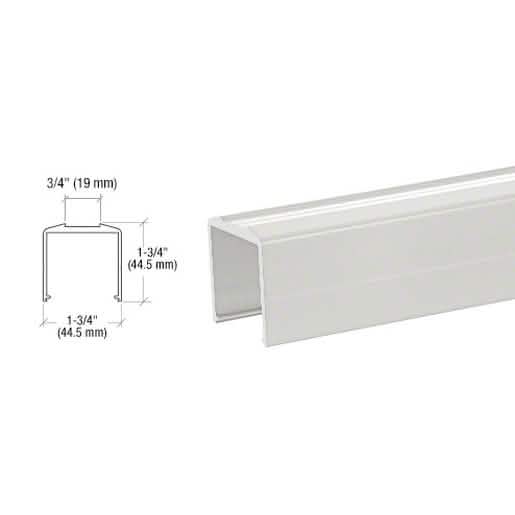 "CRL Sky White Bottom Rail for Pickets, 241" - Durable, sleek finish for fencing projects.