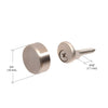 Set of 4 brushed nickel round mirror clips, 3/4 in. diameter for 1/4 in. (6 mm) mirrors - SKU MC02BN