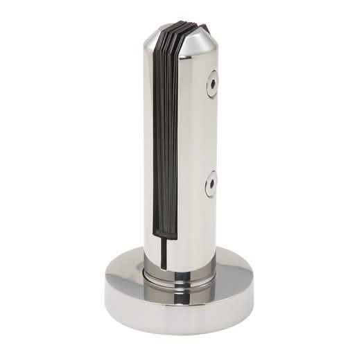 CRL Polished Stainless Low Profile Round Frameless Windscreen Clamp - Sleek and Durable