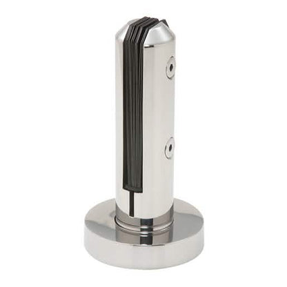 CRL Polished Stainless Low Profile Round Frameless Windscreen Clamp - Sleek and Durable