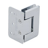 P1N344CH polished chrome adjustable brass shower door hinge for 8-12mm tempered glass, wall-mount, self-centering.
