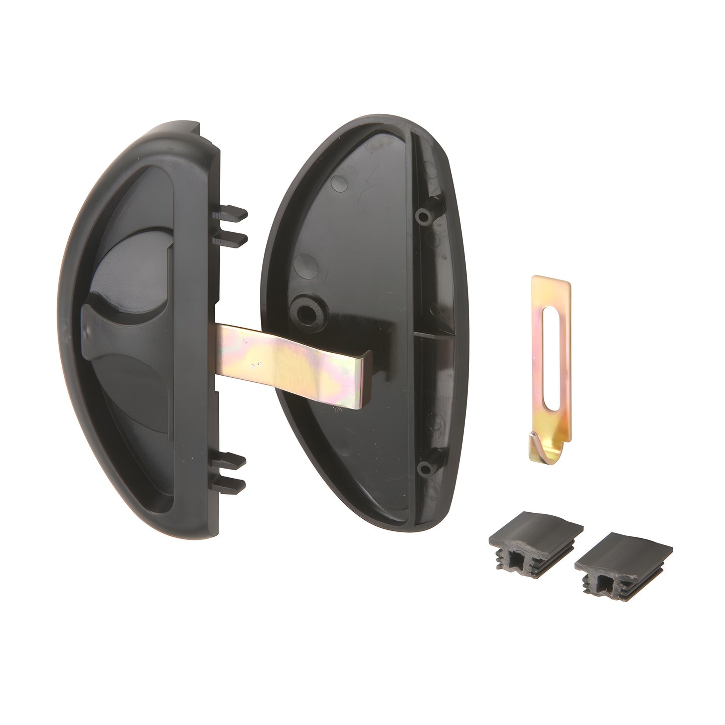 CRL A255 black plastic mortise latch and pull assembly with steel latch and strike for hat section doors.