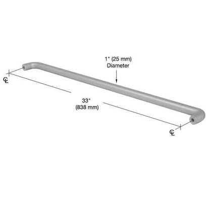 CRL Astral II Solid Push Bars, Clear Anodized, for 36" Offset Door - Image 2