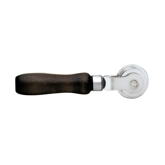 CRL Step Tool 27S3: hardwood contoured handle with 2" steel step/bevel and flat roller on ball-bearing mount.