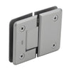 CRL Pinnacle glass-to-glass shower hinge, brushed nickel finish, beveled brass, self-centering, SKU P1N580BN