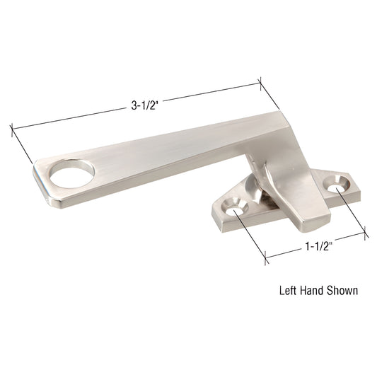 WH25415L champagne diecast left-hand locking handle for windows/doors, 3-1/2" arm, two-screw base