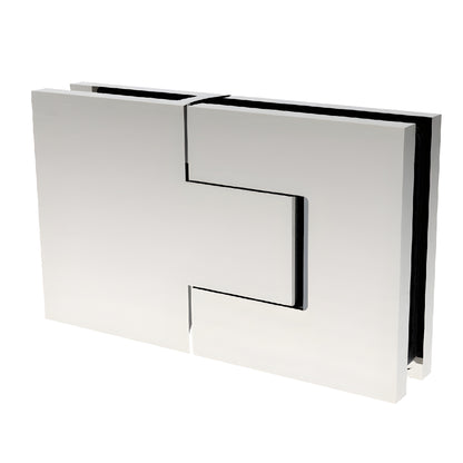 BEL380CH Bellagio polished chrome concealed square hinge for 8-10mm frameless glass shower doors (brass, self-centering)
